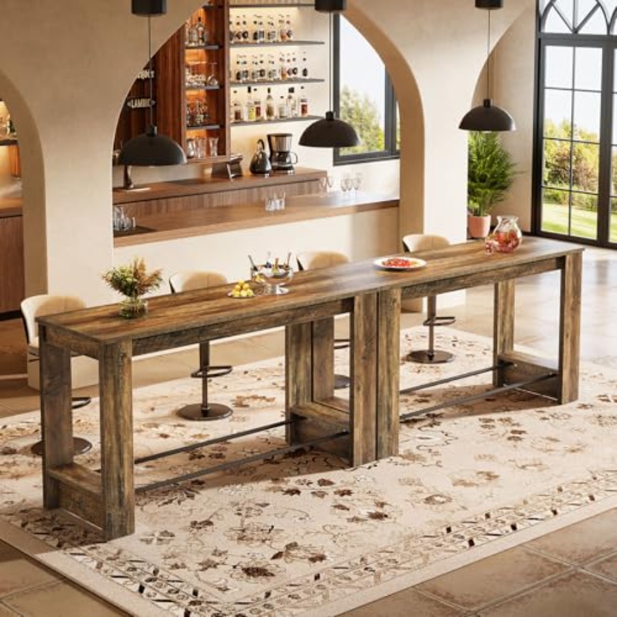 Home Bar And Counter - 63'' Bartafelset van 2, Tafel op