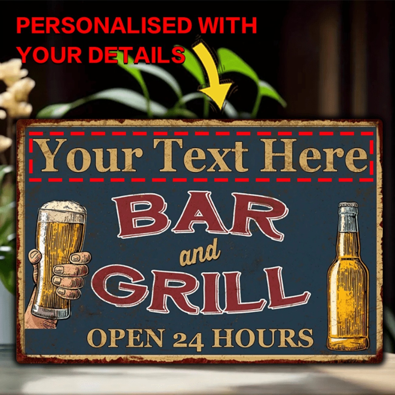 Home Bar Signs - Aanpasbaar aluminium metalen bord voor bar