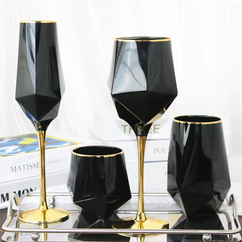 Highball Glass Set - 23-ounces Black Blind Proeverij Phnom Penh