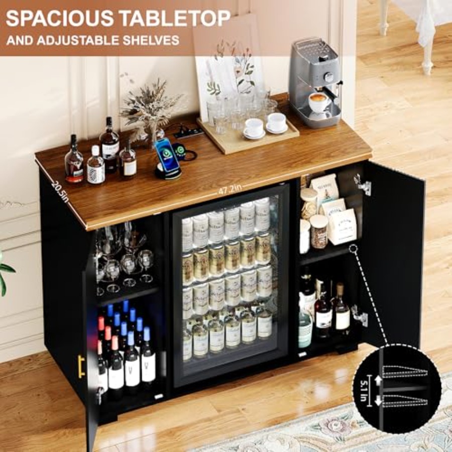 47 cm hoge koffiebar-kast met  - Home Bar And Fridge recensie en prijs