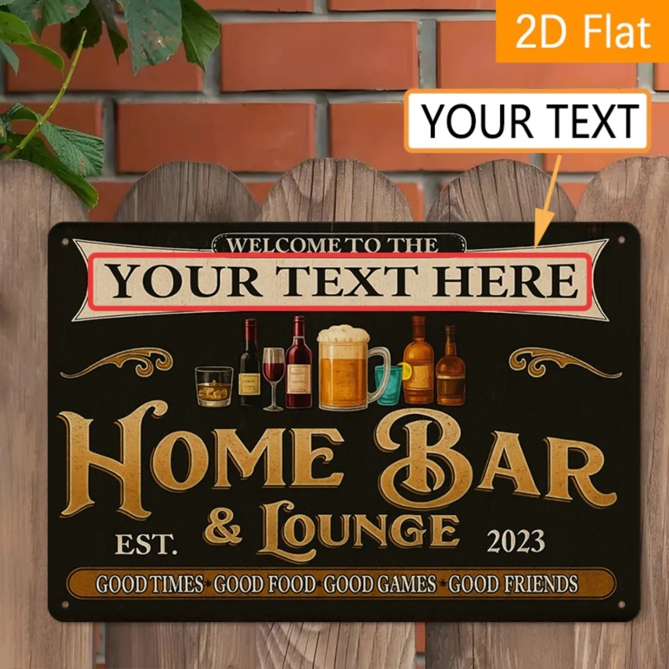 Aangepaste tekst Vintage Home  - Home Bar Signs recensie en prijs