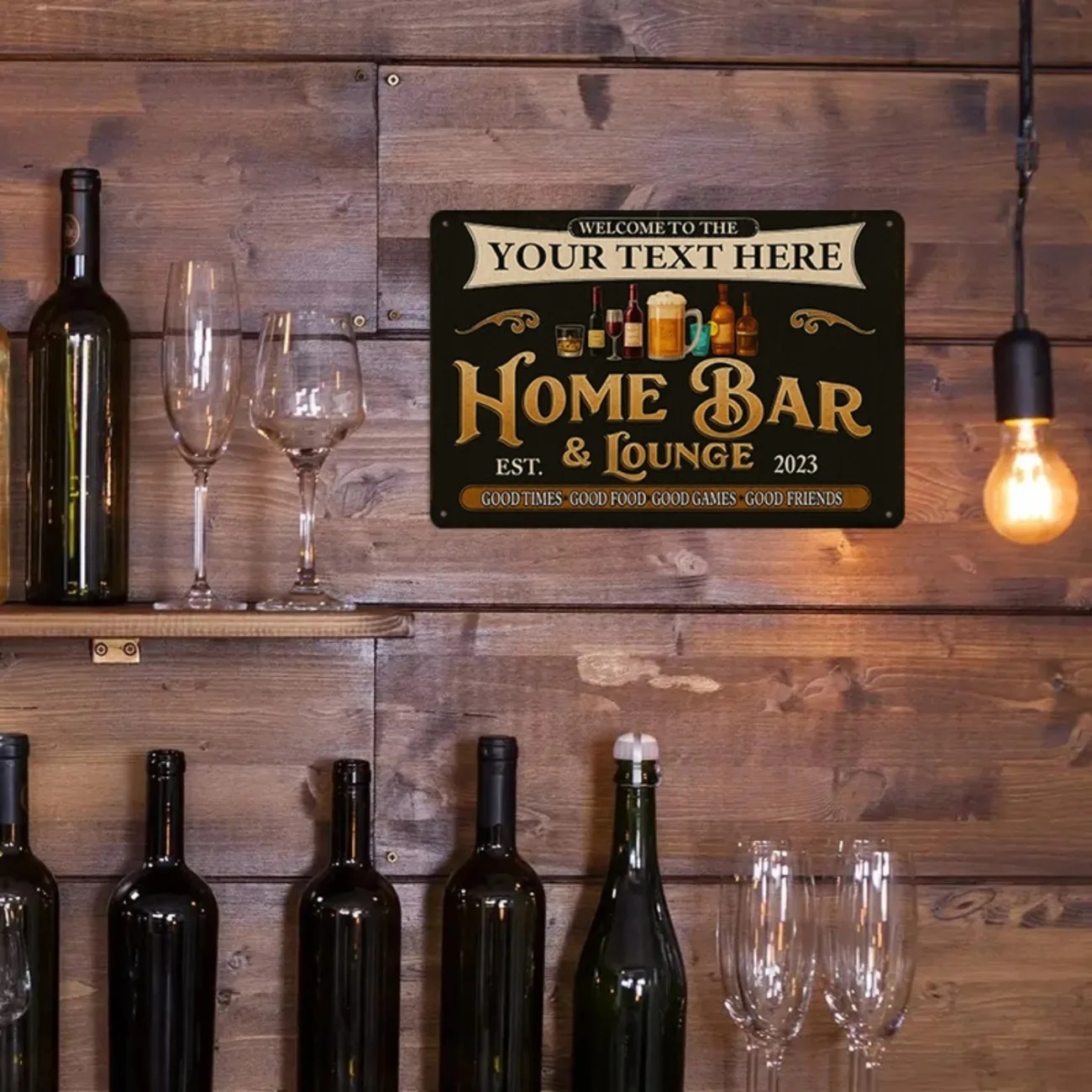 Aangepaste tekst Vintage Home  - Home Bar Signs recensie en prijs