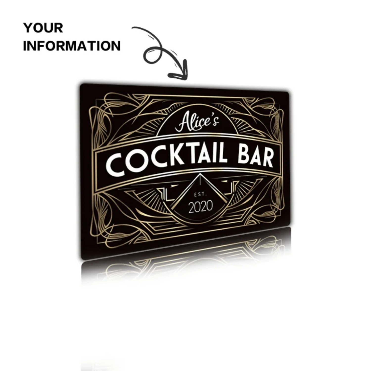 Gepersonaliseerde Art Deco Met - Home Bar Signs recensie en prijs