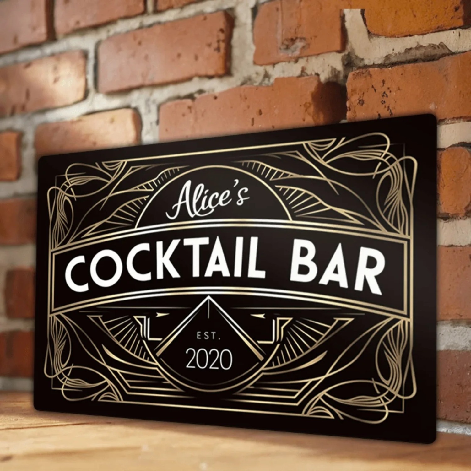 Gepersonaliseerde Art Deco Met - Home Bar Signs recensie en prijs